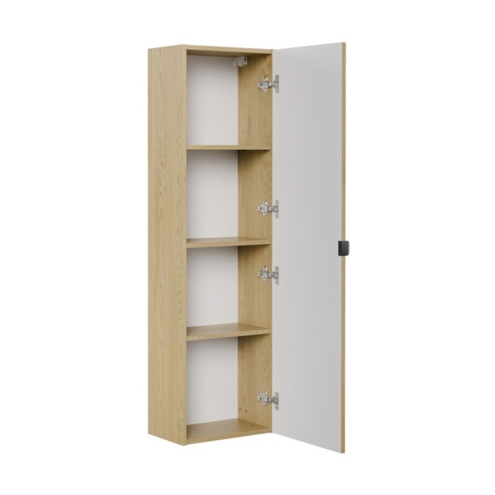 Kolom badkamermeubel KORI 140 cm licht eiken - Zwevende opbergruimte met 1 deur