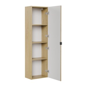 Colonne de rangement KORI en chêne clair ouverte