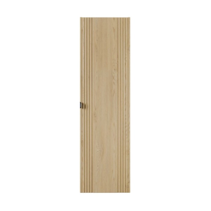 Kolom badkamermeubel KORI 140 cm licht eiken - Zwevende opbergruimte met 1 deur