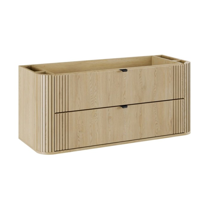 Mobile sottolavabo KORI 120 cm in rovere chiaro – 2 cassetti – sospeso