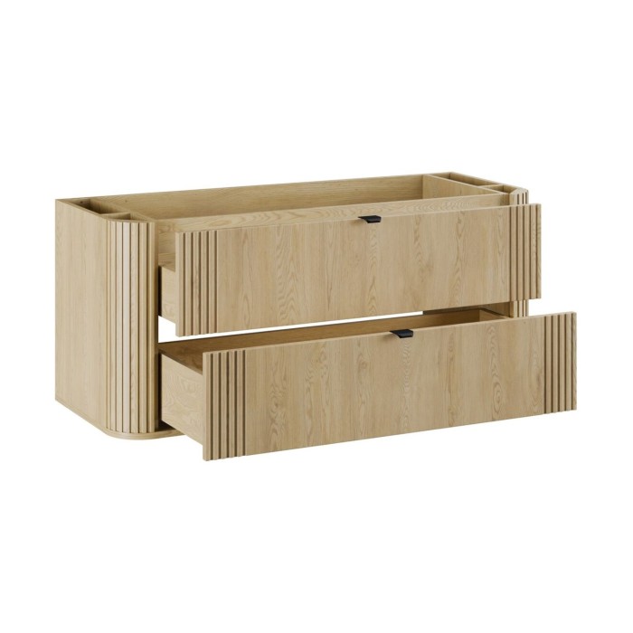 Mobile sottolavabo KORI 120 cm in rovere chiaro – 2 cassetti – sospeso