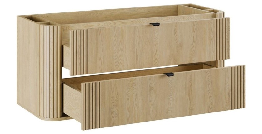 Meuble sous vasque 120cm KORI tiroirs ouverts