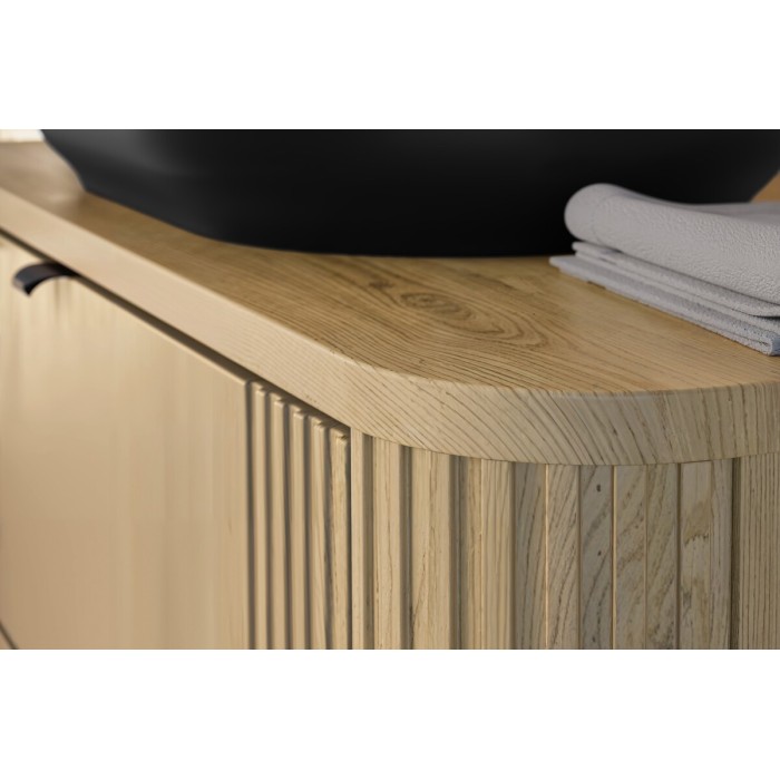 Mobile sotto lavabo KORI 100 cm rovere chiaro - 2 cassetti - sospeso