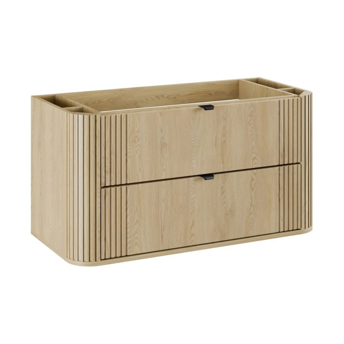 Mobile sotto lavabo KORI 100 cm rovere chiaro - 2 cassetti - sospeso
