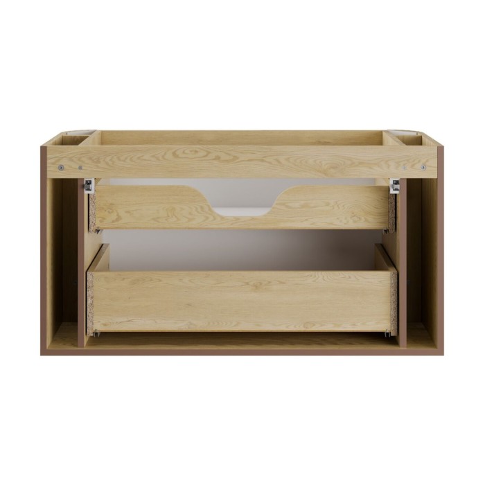 Mobile sotto lavabo KORI 100 cm rovere chiaro - 2 cassetti - sospeso