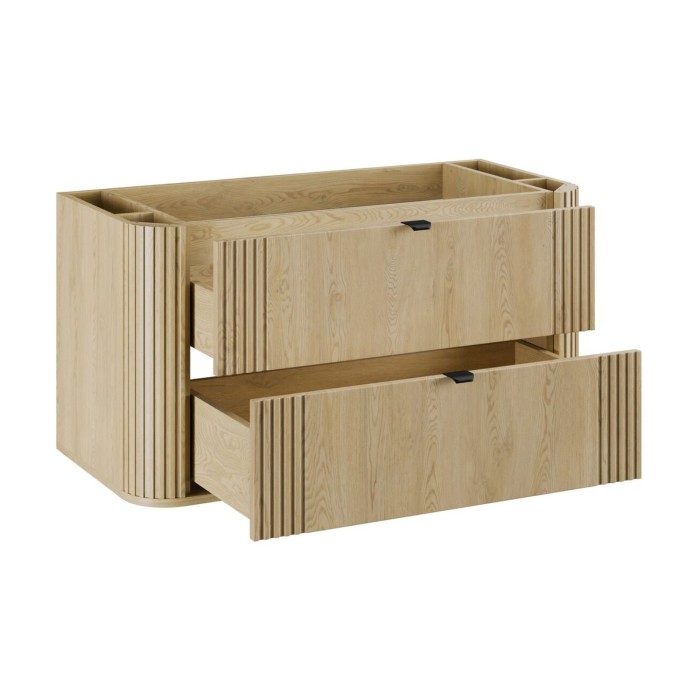 Mobile sotto lavabo KORI 100 cm rovere chiaro - 2 cassetti - sospeso