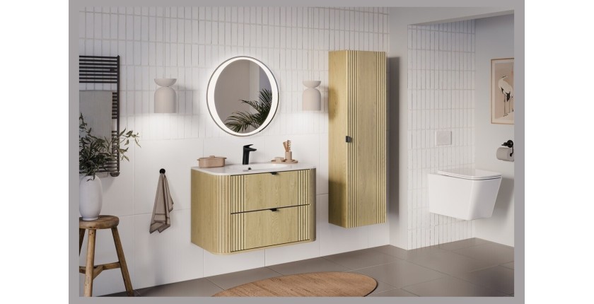 Meuble sous vasque 80cm KORI dans un décor 3D