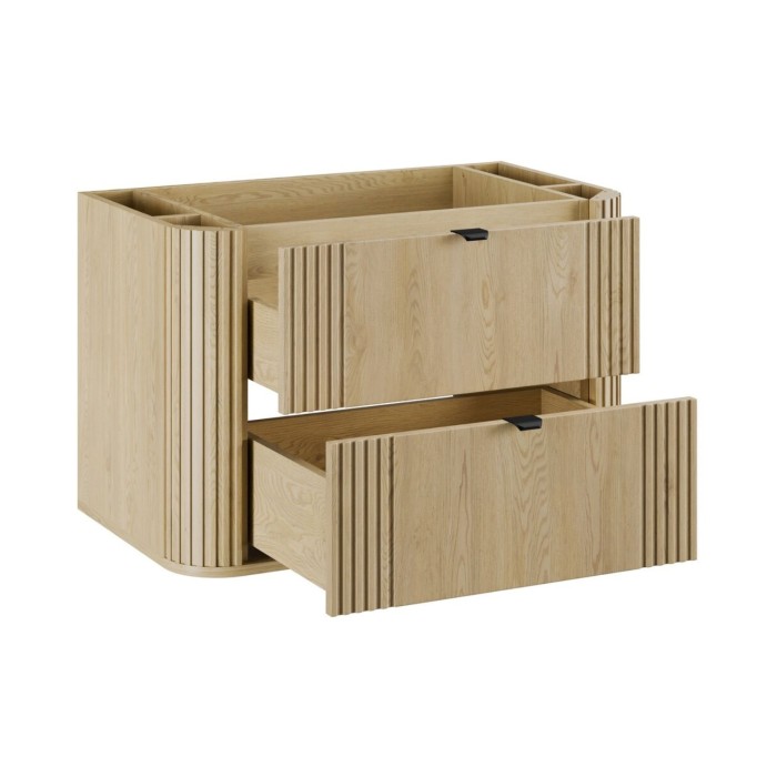 Mobile sottolavabo KORI 80 cm rovere chiaro – 2 cassetti – sospeso