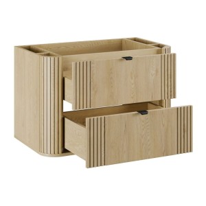 Meuble sous vasque 80cm KORI tiroirs ouverts