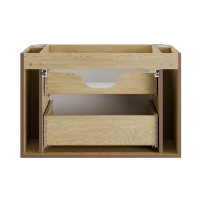 Mobile sottolavabo KORI 80 cm rovere chiaro – 2 cassetti – sospeso