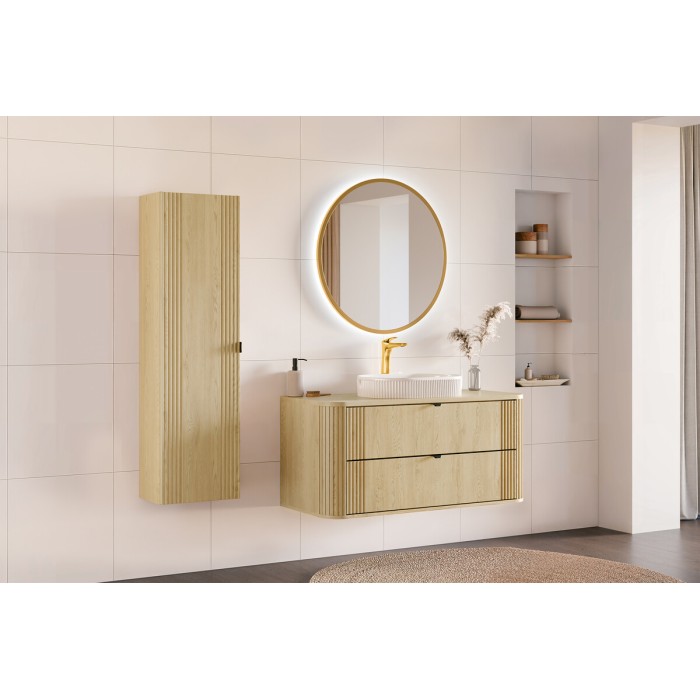 Piano lavabo KORI 120 cm rovere chiaro – Accessorio per mobile sottolavabo