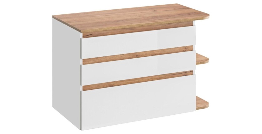 Meuble sous vasque ASKA blanc et bois