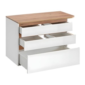 Meuble sous vasque ASKA blanc et bois ouvert