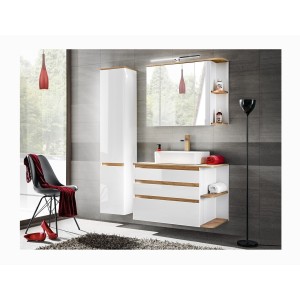 Meuble de rangement avec miroirs ASKA mis en situation