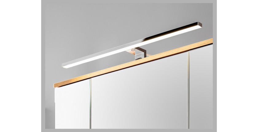 Zoom sur la lampe du meuble de rangement avec miroirs ASKA