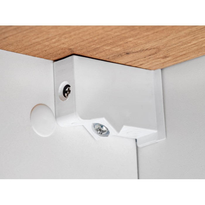 Mueble de almacenamiento para baño ASKA blanco y madera – Modelo suspendido con puertas