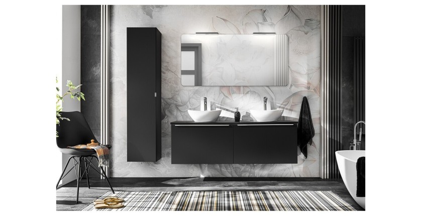 Colonne de rangement VANTA noire mise en situation