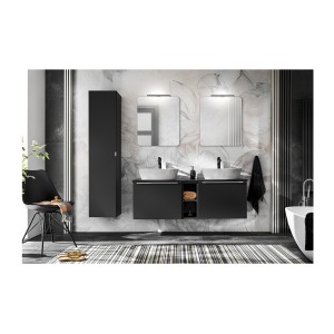 Meuble sous vasque noire 60cm VANTA mis en situation