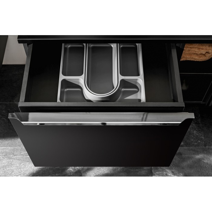 Mobile sottolavabo VANTA 60 cm nero – Modulo sospeso con 2 cassetti