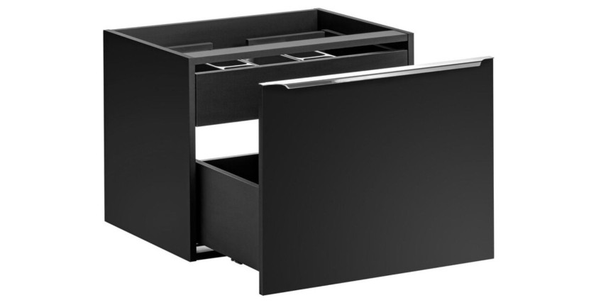 Meuble sous vasque noire 60cm VANTA ouvert