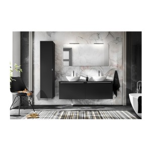 Meuble sous vasque 80cm noir VANTA mis en situation