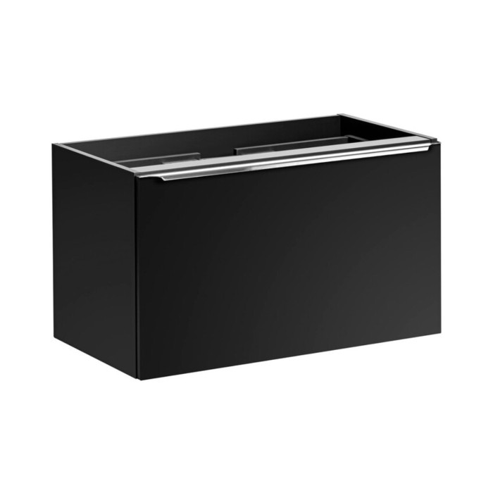 Meuble sous vasque 80cm noir VANTA vu sous un autre angle