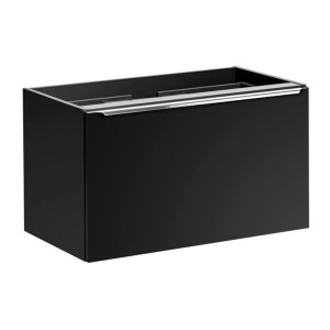 Meuble sous vasque 80cm noir VANTA vu sous un autre angle