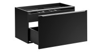 Meuble sous vasque 80cm noir VANTA tiroirs ouverts