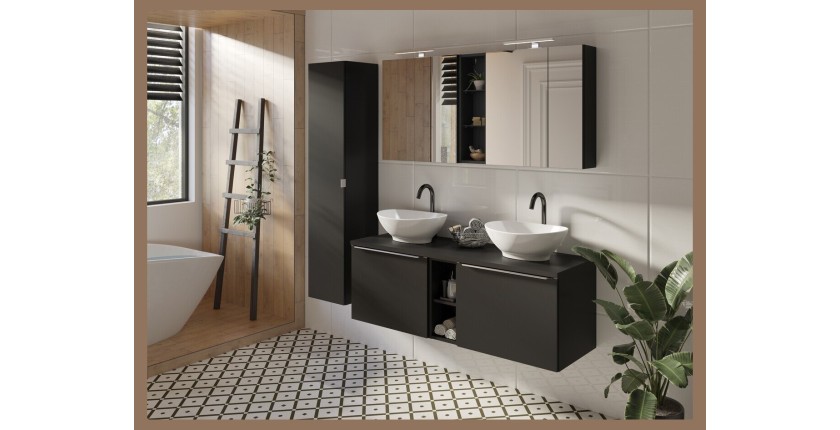 Meuble de rangement avec miroirs VANTA mis en situation