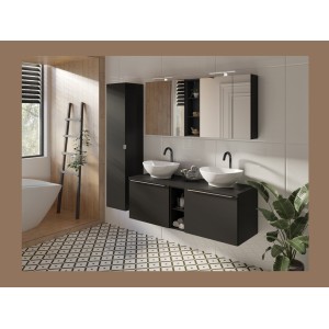 Meuble de rangement avec miroirs VANTA mis en situation