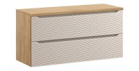 Ensemble meuble sous vasque et plan vasque 120cm YOKA beige