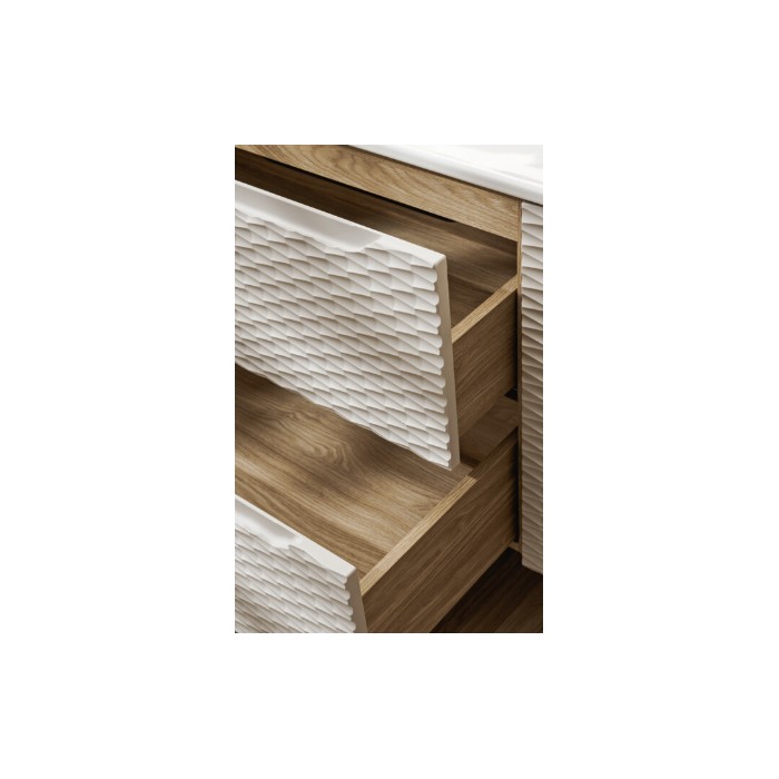 Badezimmer-Set YOKA beige: Unterschrank 120 cm + Waschtischplatte