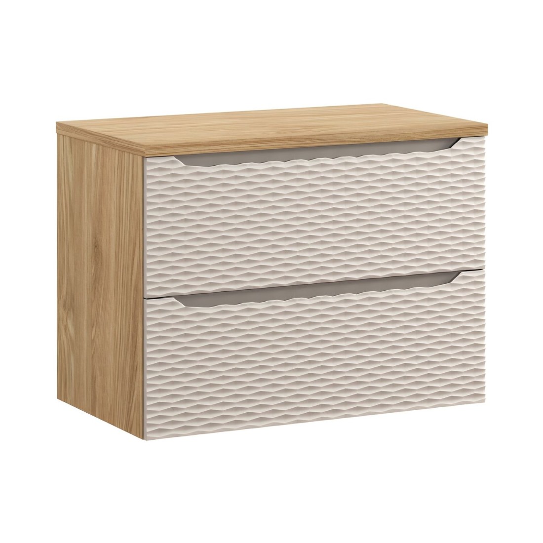 Ensemble meuble sous vasque et plan vasque 80cm beige YOKA