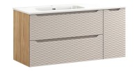 Ensemble meubles sous vasque et vasque encastrée 120cm YOKA beige