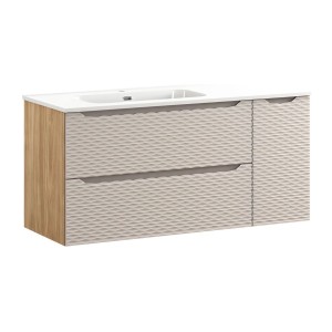 Ensemble meubles sous vasque et vasque encastrée 120cm YOKA beige