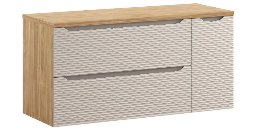 Ensemble meubles sous vasque et plan vasque 120cm YOKA beige