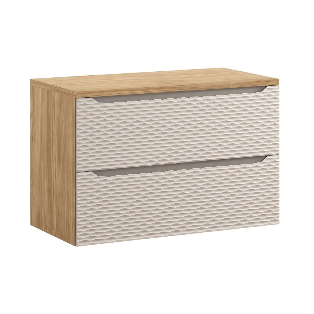 Ensemble meuble sous vasque et plan vasque 90cm beige YOKA