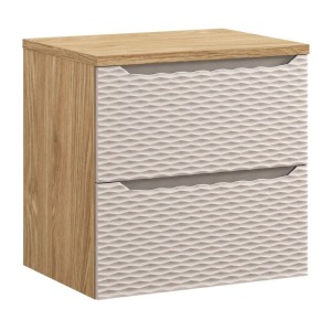 Ensemble meuble sous vasque et plan vasque 60cm beige YOKA