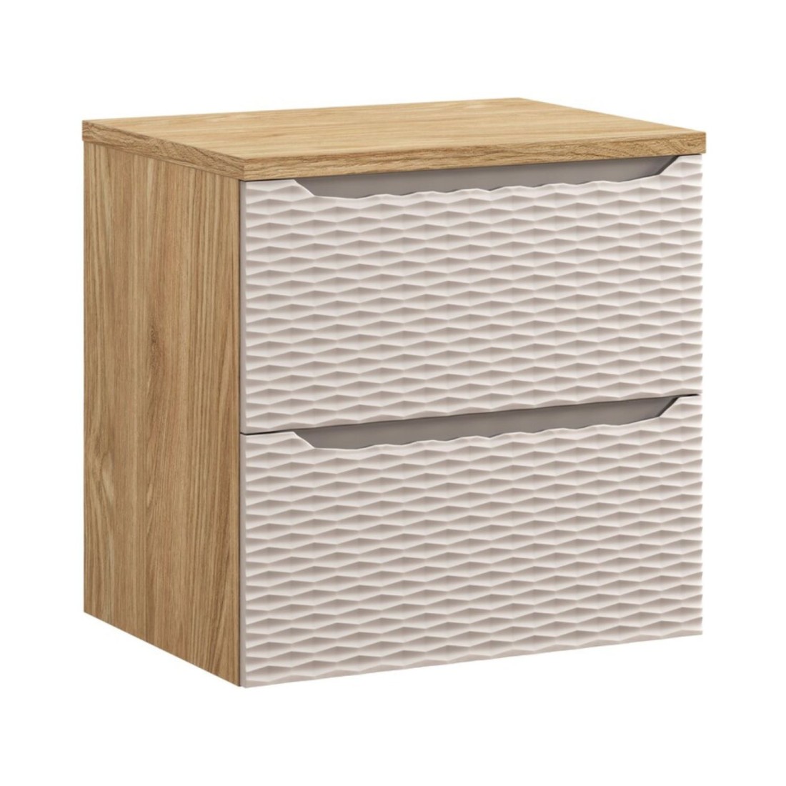 Ensemble meuble sous vasque et plan vasque 60cm beige YOKA