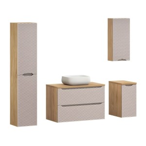 Ensemble complet pour salle de bain beige YOKA