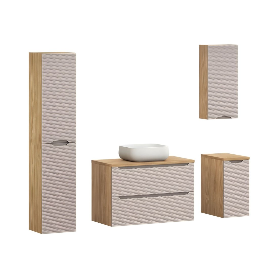 Ensemble complet pour salle de bain beige YOKA