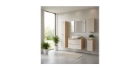 Ensemble complet pour salle de bain beige YOKA mis en situation