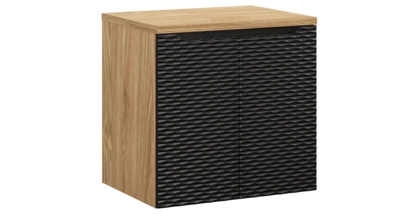 Ensemble meuble sous vasque à placards et plan vasque YOKA noir 60cm