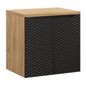 Ensemble meuble sous vasque à placards et plan vasque YOKA noir 60cm