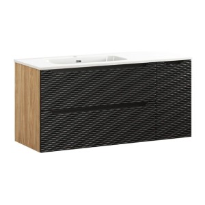 Ensemble meubles sous vasque et vasque encastrée YOKA noir 120cm