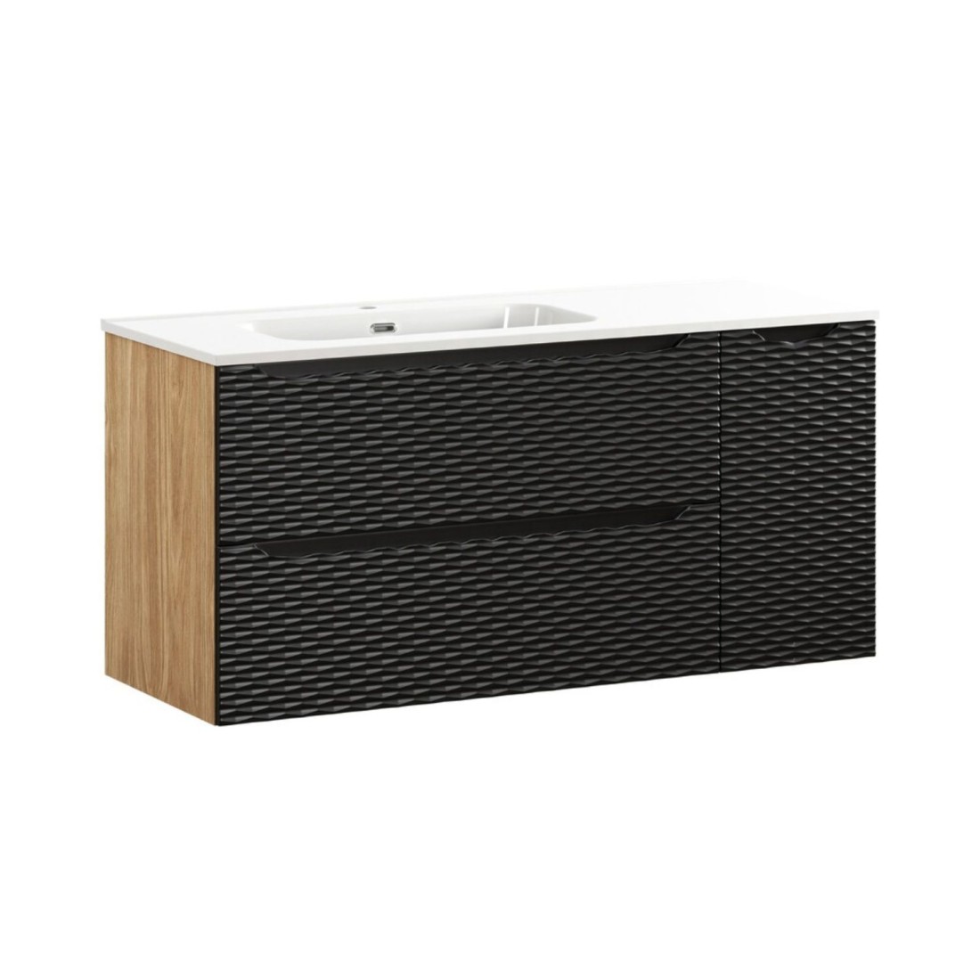 Ensemble meubles sous vasque et vasque encastrée YOKA noir 120cm