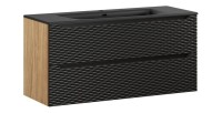 Ensemble meuble sous vasque et vasque encastrée 120cm YOKA noir