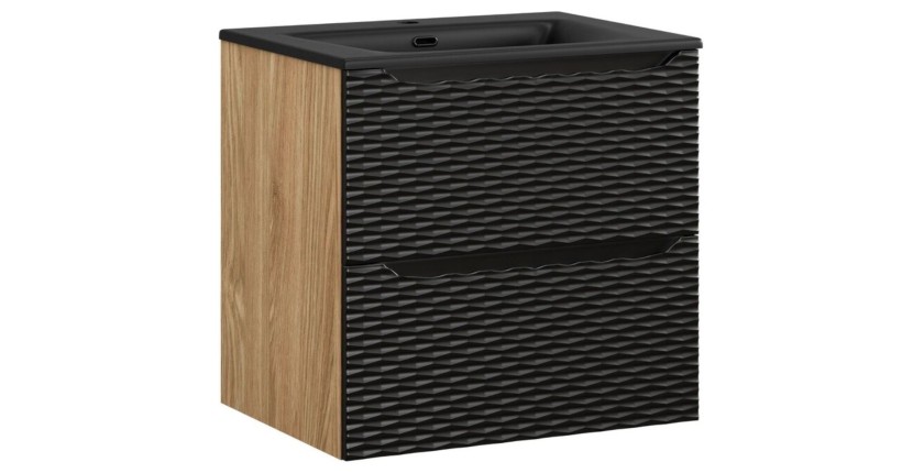 Ensemble meuble sous vasque et vasque encastrée 60cm YOKA noir