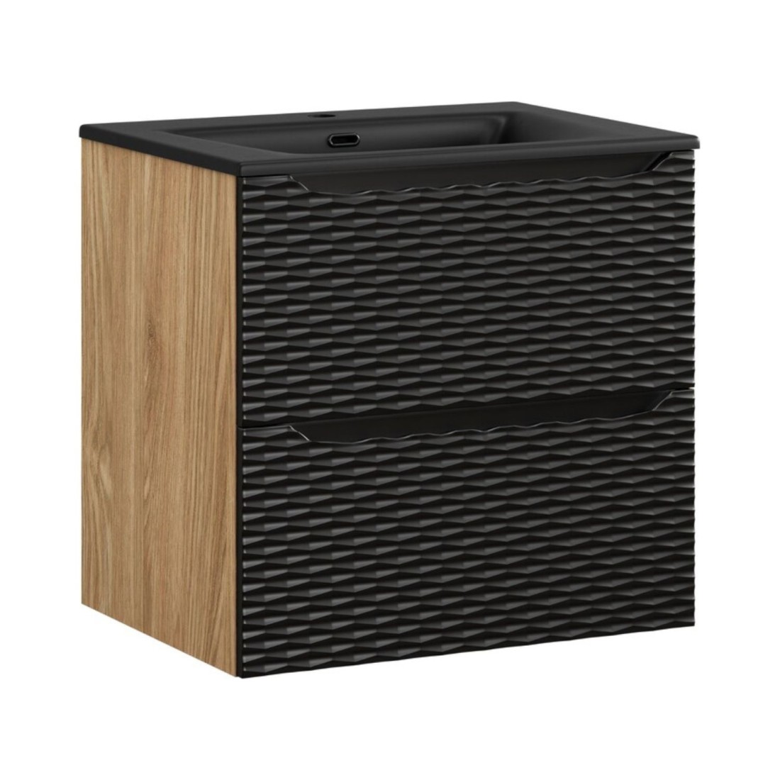 Ensemble meuble sous vasque et vasque encastrée 60cm YOKA noir