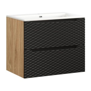 Ensemble meuble sous vasque et vasque à encastrer YOKA noir